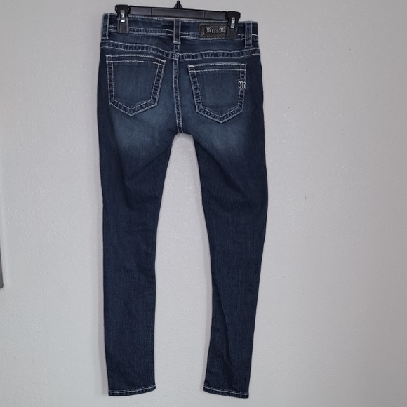 Miss Me Jeans Womens Standard Skinny Straight Leg Mid Rise Blue Sz 27 Inseam 28 - Picture 10 of 15